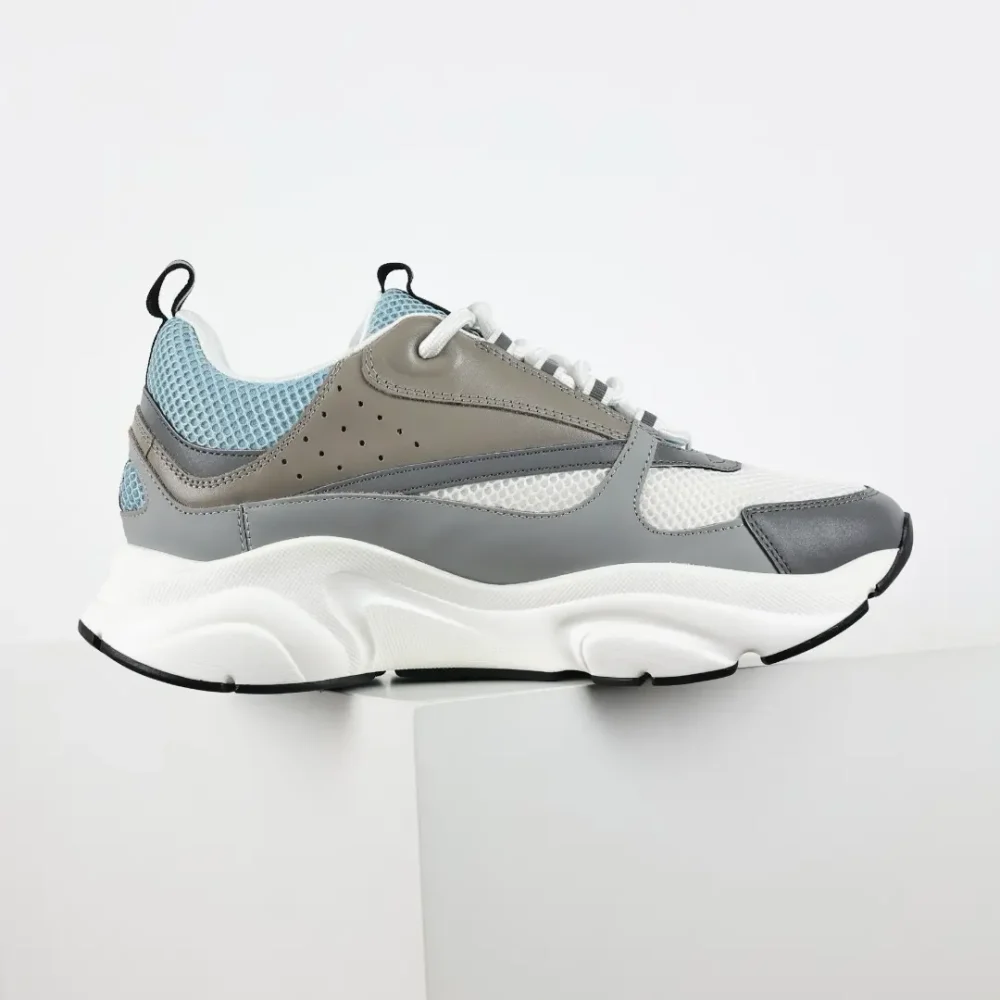 B22 Jogging Fashion Sneakers Grau, Weiß und Blau – Bild 4