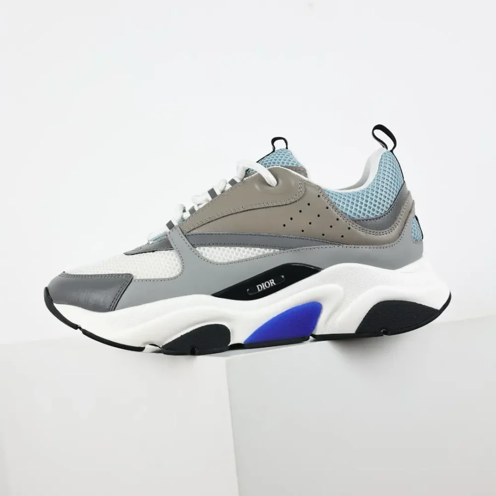 B22 Jogging Fashion Sneakers Grau, Weiß und Blau – Bild 5