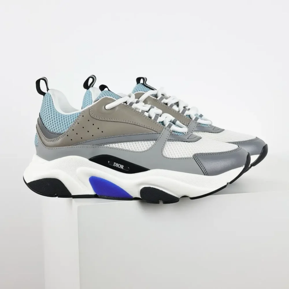 B22 Jogging Fashion Sneakers Grau, Weiß und Blau – Bild 2
