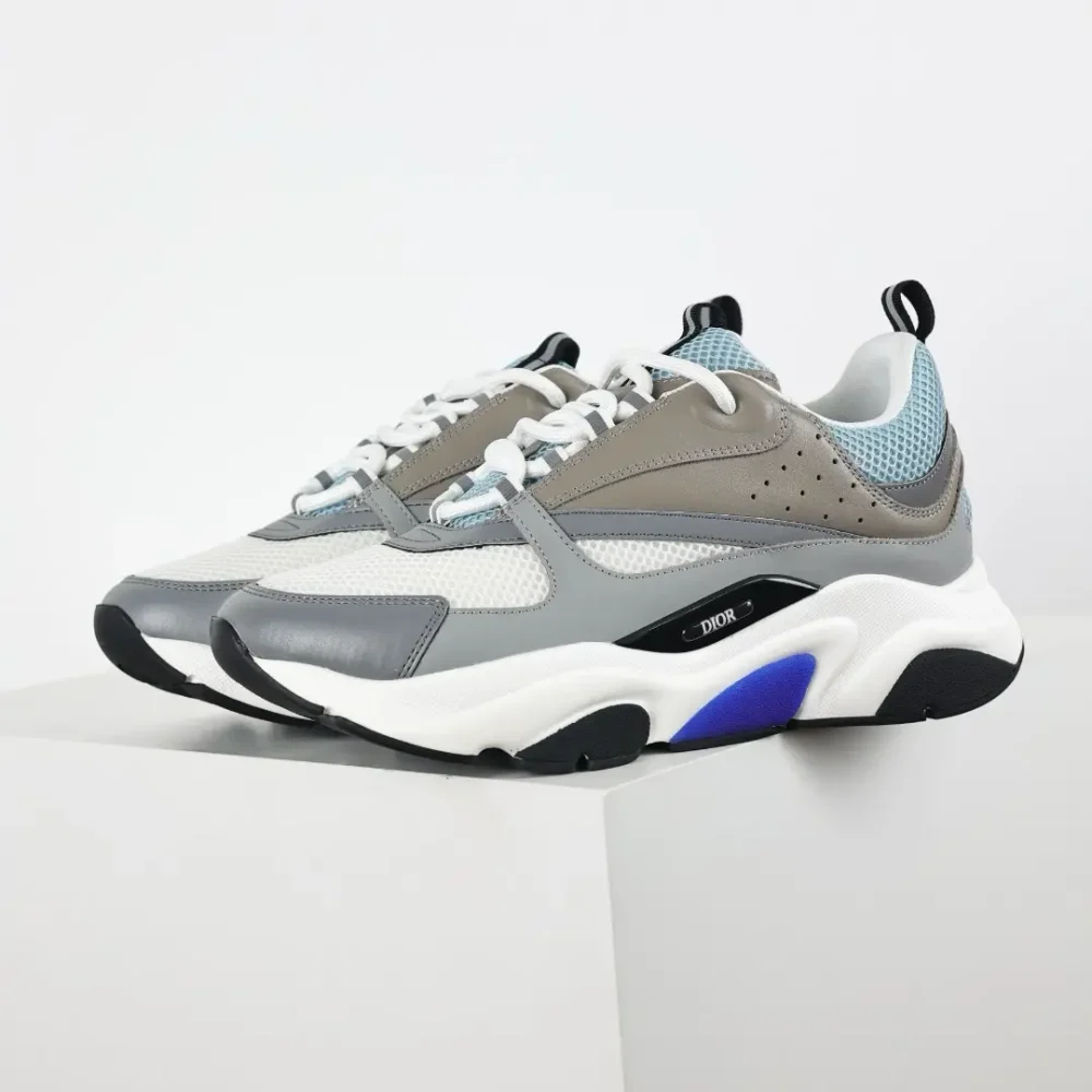 B22 Jogging Fashion Sneakers Grau, Weiß und Blau – Bild 3