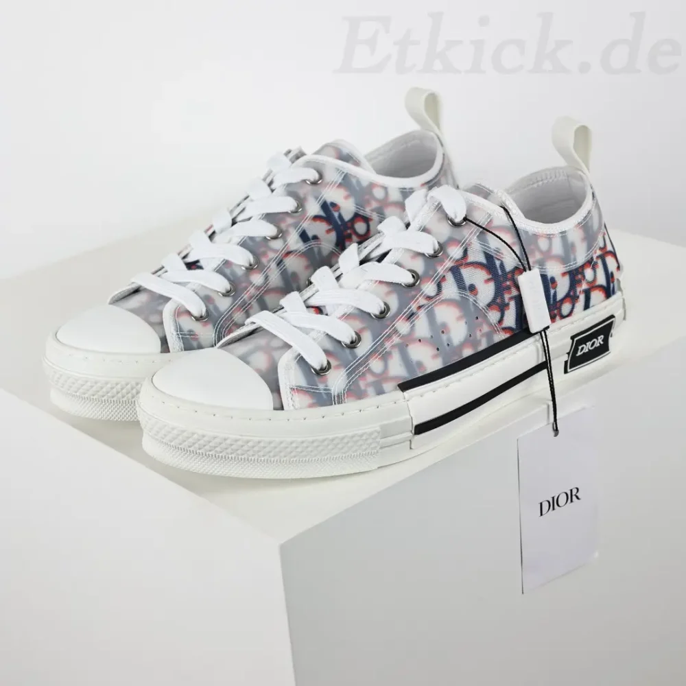 B23 Low Sneakers Rot Blau Oblique