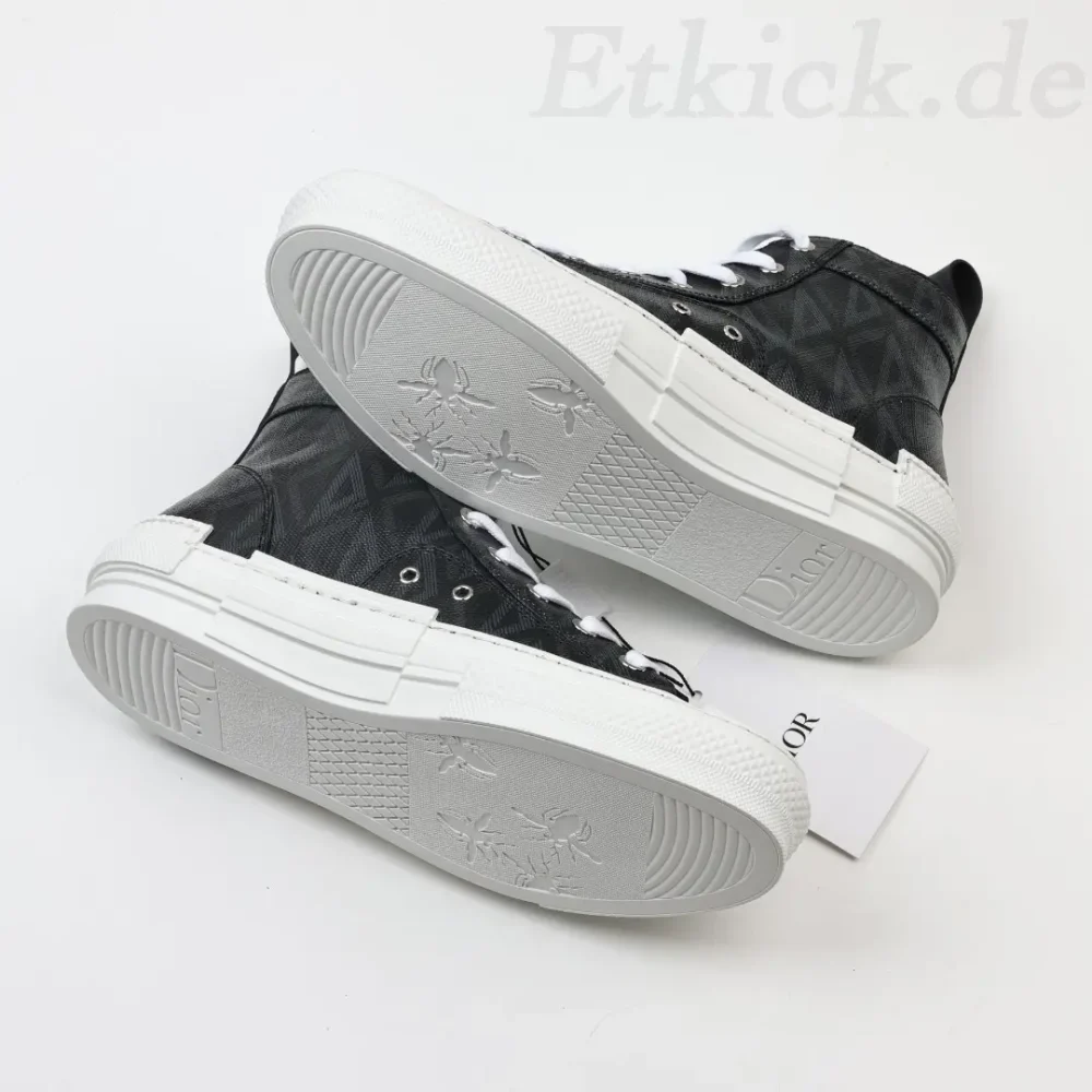 B23 Oblique High Top Sneakers Obermaterial aus schwarzem Leder – Bild 6