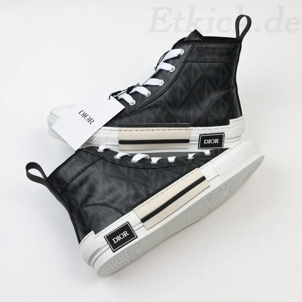 B23 Oblique High Top Sneakers Obermaterial aus schwarzem Leder – Bild 11