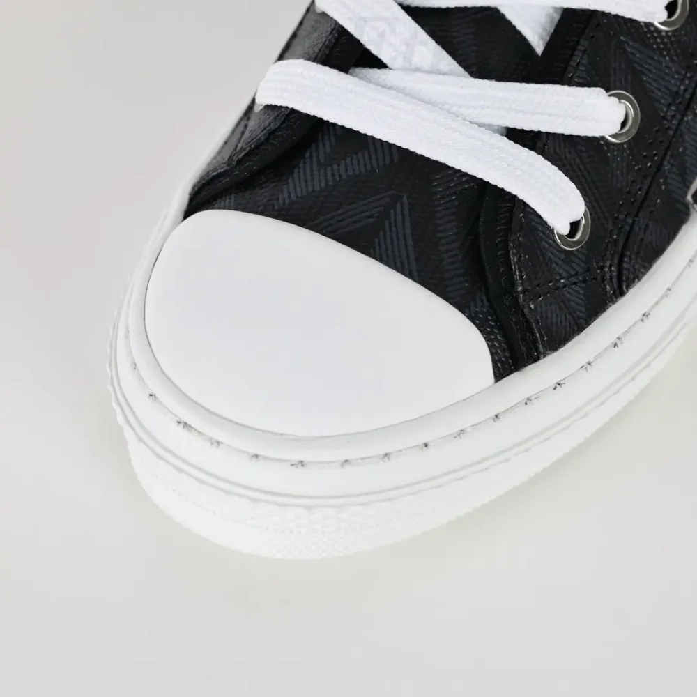 B23 Oblique High Top Sneakers Obermaterial aus schwarzem Leder – Bild 8