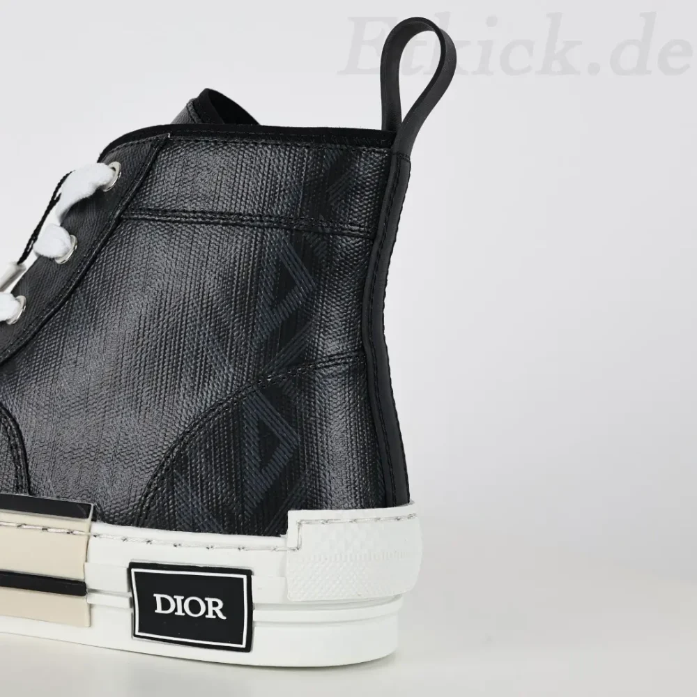 B23 Oblique High Top Sneakers Obermaterial aus schwarzem Leder – Bild 9