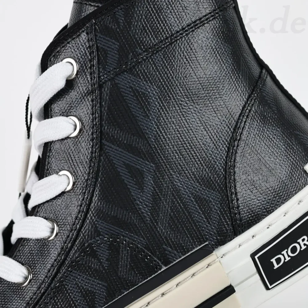 B23 Oblique High Top Sneakers Obermaterial aus schwarzem Leder – Bild 10