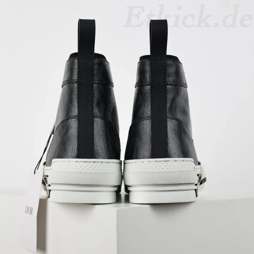B23 Oblique High Top Sneakers Obermaterial aus schwarzem Leder – Bild 7