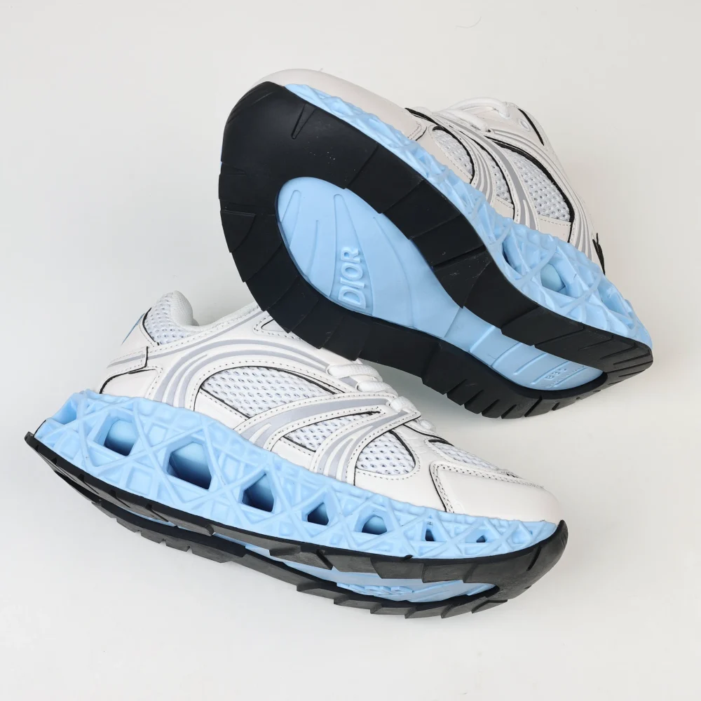 B35 NXXT Sneaker Technisches Gewebe und Mesh Weiß und Blau – Bild 9
