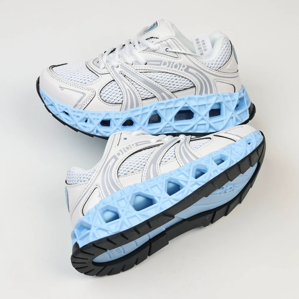 B35 NXXT Sneaker Technisches Gewebe und Mesh Weiß und Blau – Bild 8