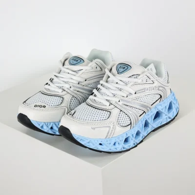 B35 NXXT Sneaker Technisches Gewebe und Mesh Weiß und Blau