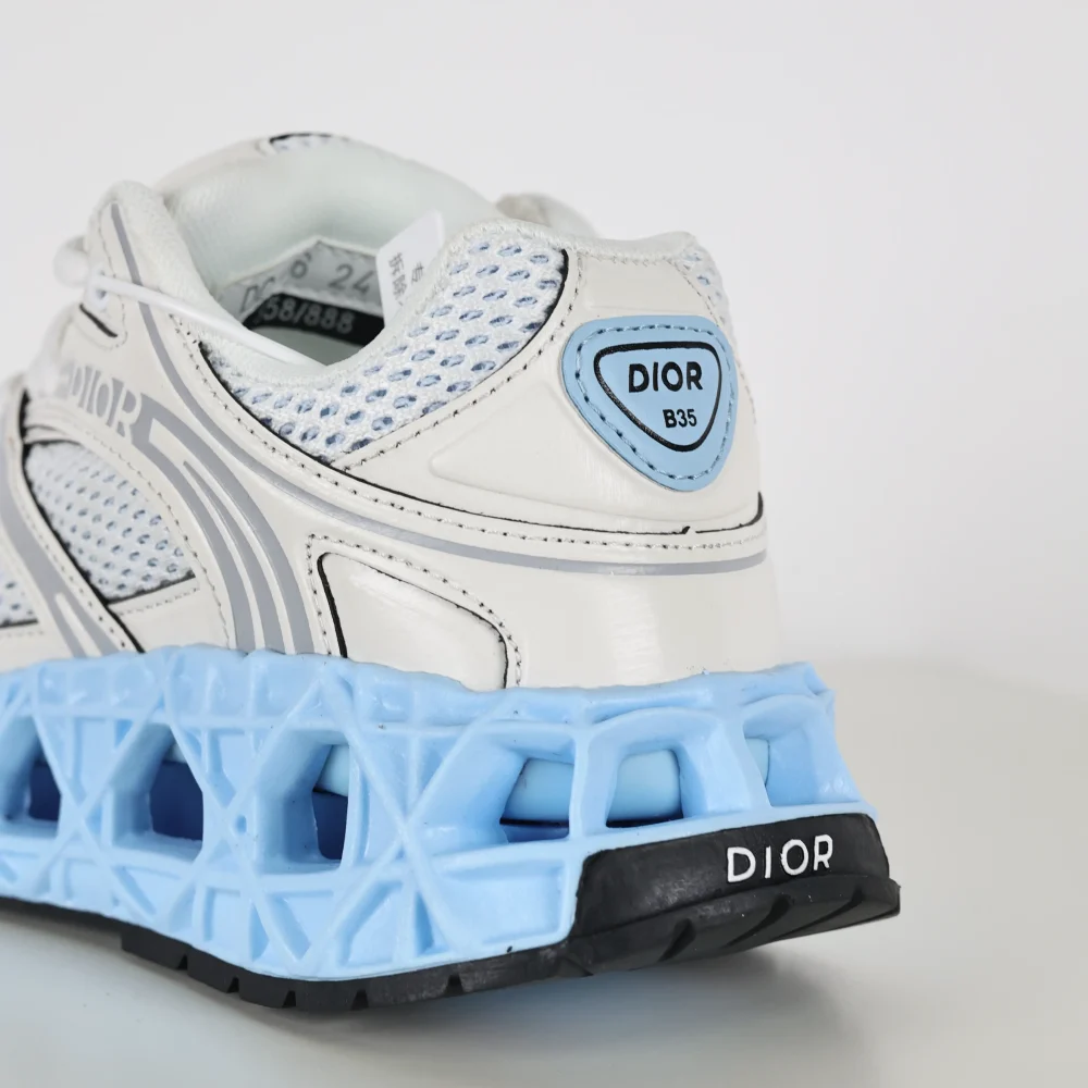 B35 NXXT Sneaker Technisches Gewebe und Mesh Weiß und Blau – Bild 11