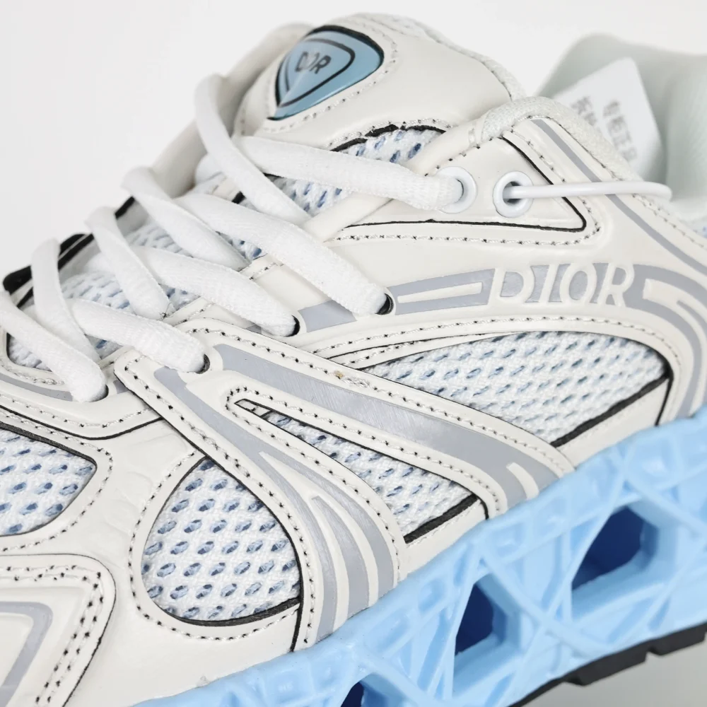 B35 NXXT Sneaker Technisches Gewebe und Mesh Weiß und Blau – Bild 12