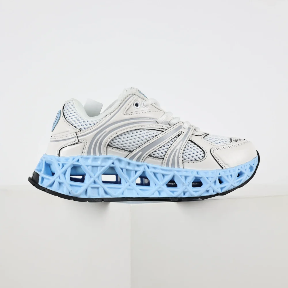 B35 NXXT Sneaker Technisches Gewebe und Mesh Weiß und Blau – Bild 5