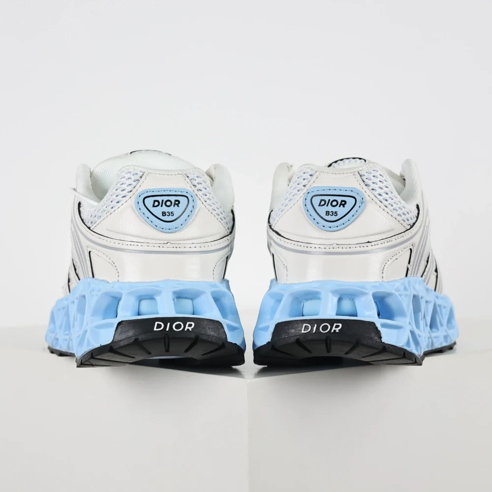 B35 NXXT Sneaker Technisches Gewebe und Mesh Weiß und Blau – Bild 6