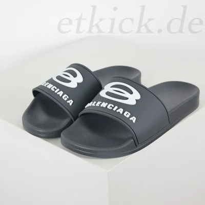 Balenciaga Herren Pool Slide Sandale in Graublau und Weiß