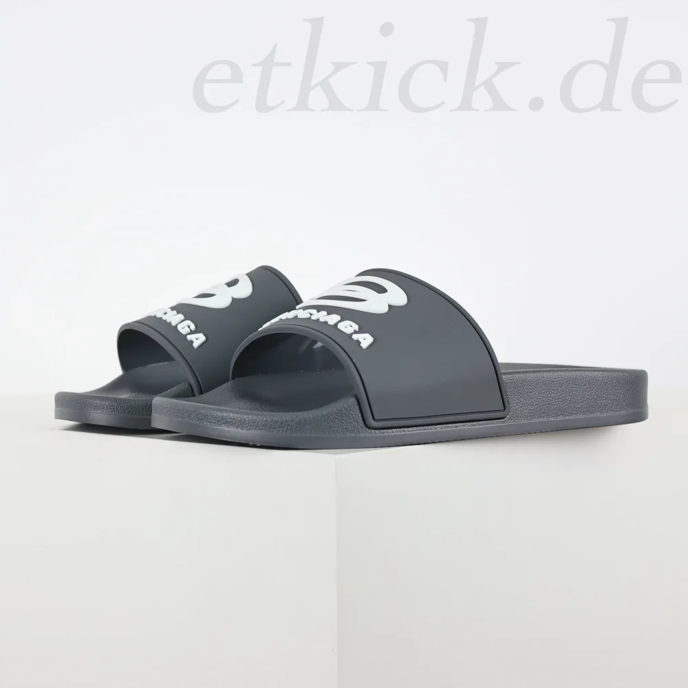 Balenciaga Herren Pool Slide Sandale in Graublau und Weiß – Bild 3
