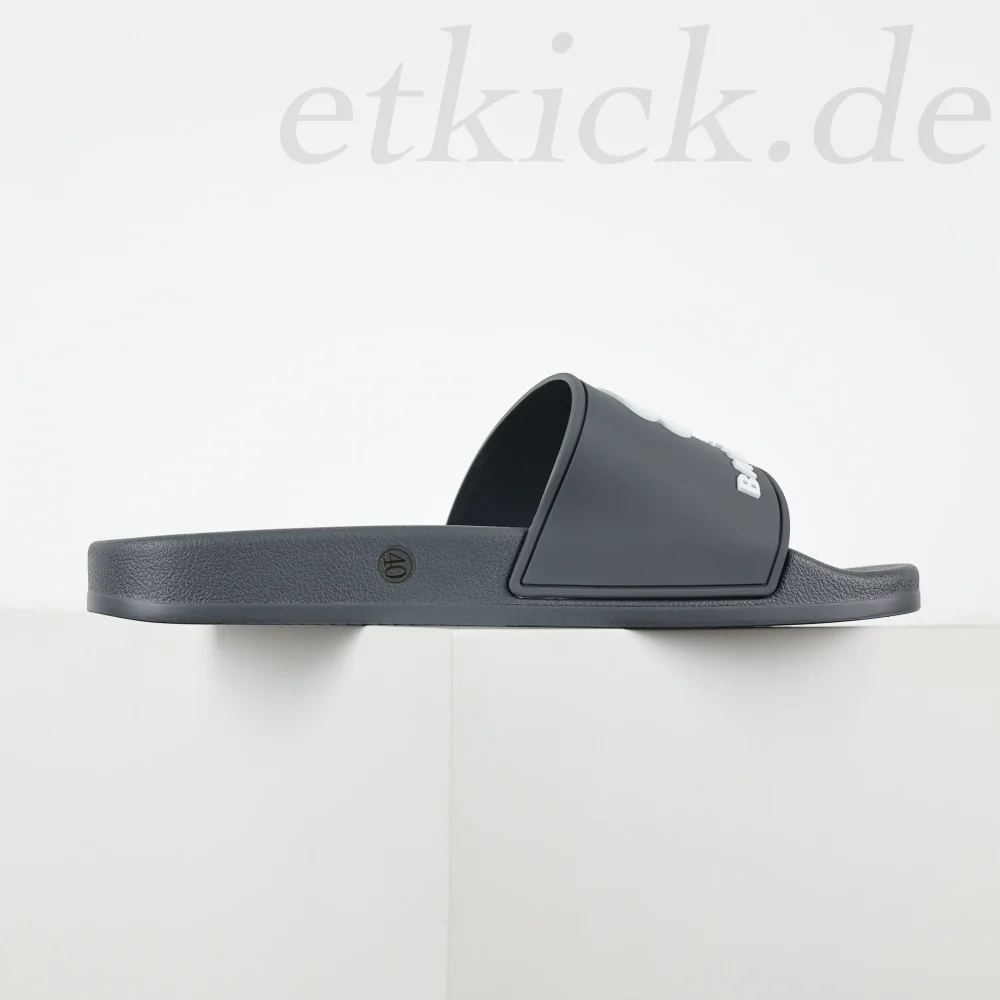 Balenciaga Herren Pool Slide Sandale in Graublau und Weiß – Bild 6