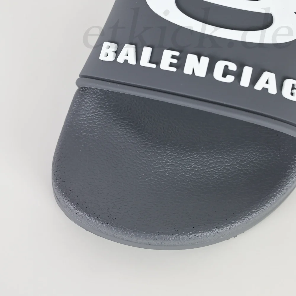 Balenciaga Herren Pool Slide Sandale in Graublau und Weiß – Bild 8