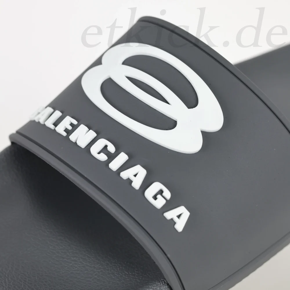 Balenciaga Herren Pool Slide Sandale in Graublau und Weiß – Bild 9