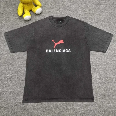 Balenciaga Puma Übergroßes T-Shirt in verblasstem Schwarz