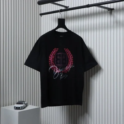 Balenciaga T-Shirt mit handbemaltem Weizenähren-Logo