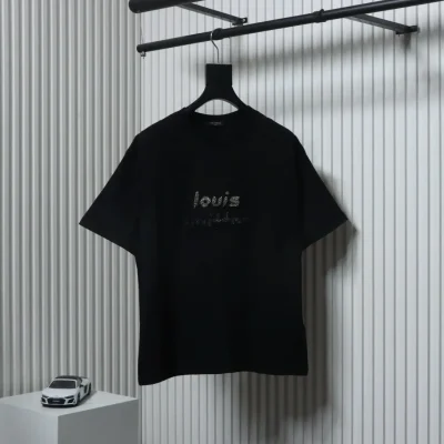 Buntes Perlen-Kurzarm-T-Shirt Heavy Industry Schwarz