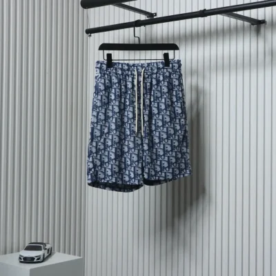 CD-Monogramm-Jacquard-Handtuchshorts (Schwarz, Blau und Hellgrün)