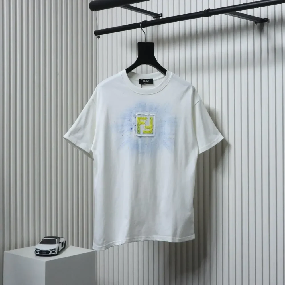 FD-Stickerei Doppel-F handbemaltes Inkjet-Kurzarm-T-Shirt – Bild 11