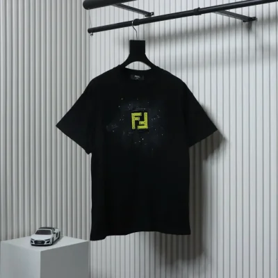 FD-Stickerei Doppel-F handbemaltes Inkjet-Kurzarm-T-Shirt