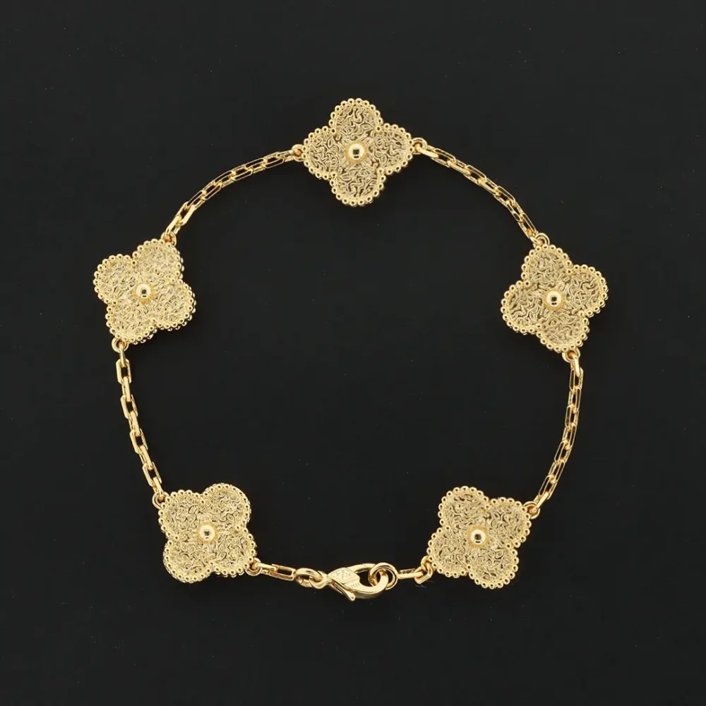 Fünf Blumen Armband Gold