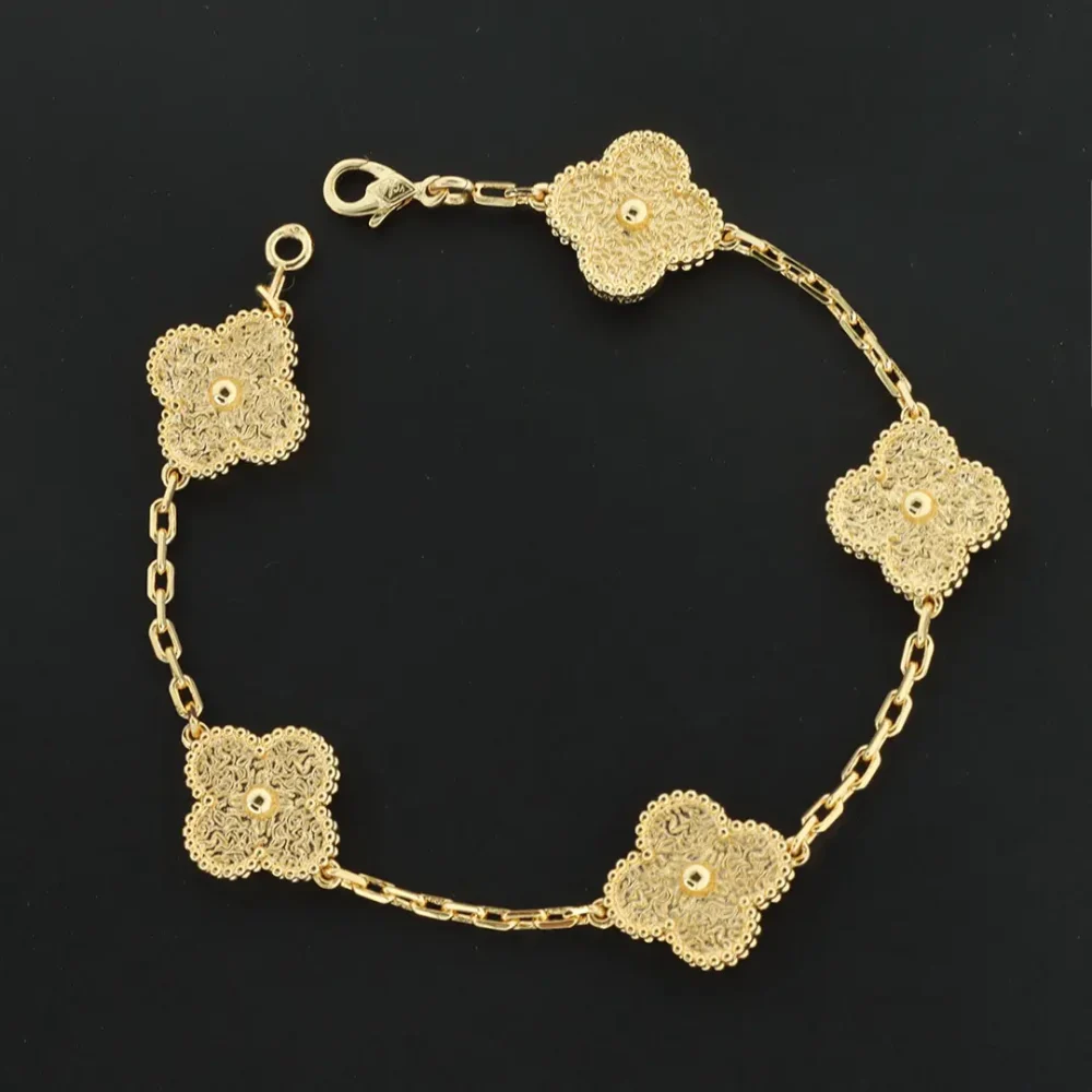 Fünf Blumen Armband Gold – Bild 2