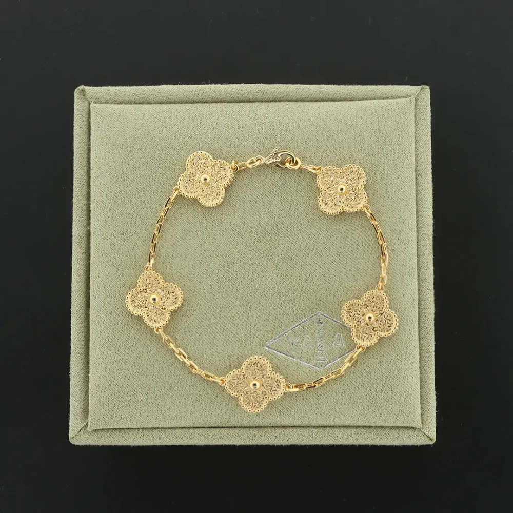 Fünf Blumen Armband Gold – Bild 4