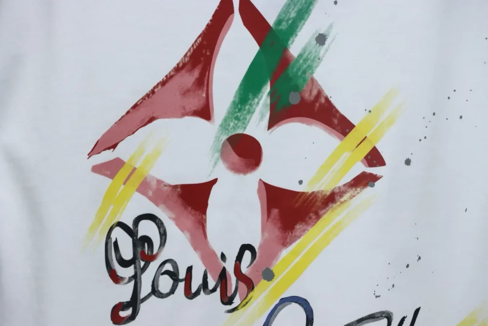 Kurzärmliges T-Shirt mit Colorblock-Schriftzug – Bild 4