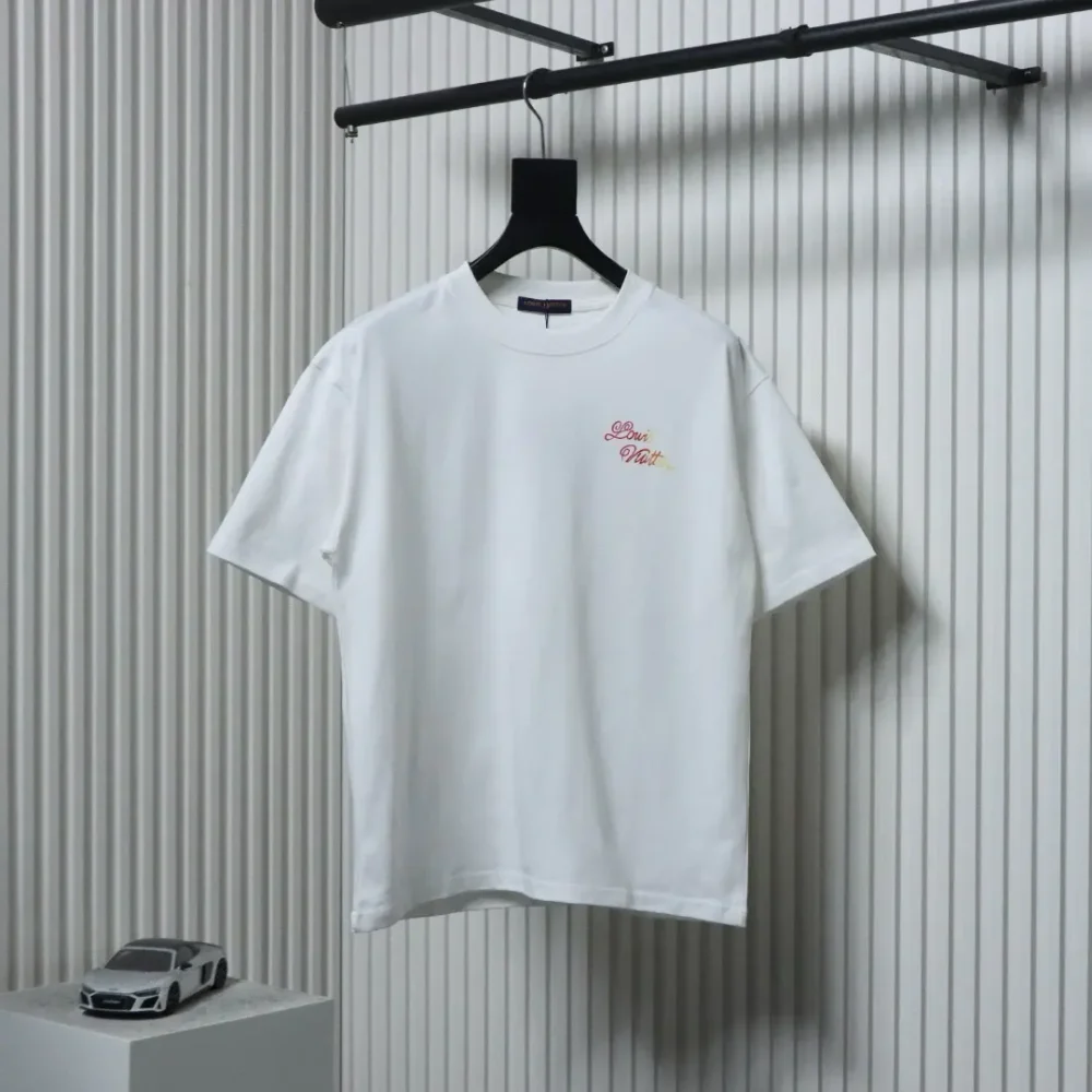 Kurzärmliges T-Shirt mit Colorblock-Schriftzug – Bild 2