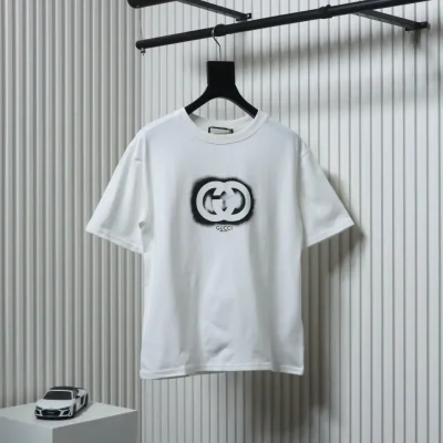 Kurzärmliges T-Shirt mit Doppel-G-Geister-Tintenstrahldruck