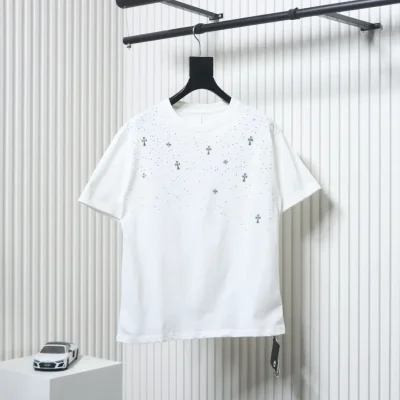 Kurzärmliges T-Shirt mit Schleierkraut-Strass