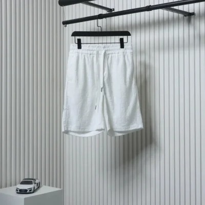 Obscure CD Allover-Logo Jacquard Handtuch Shorts (schwarz und weiß)