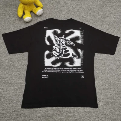 Off-White Locker geschnittenes Kurzärmliges T-Shirt mit Graffiti-Drachen