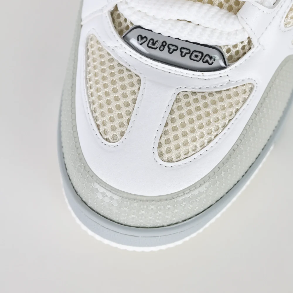 Skate Sneaker Monogramm Blumenmuster Grau & Weiß Reps – Bild 9
