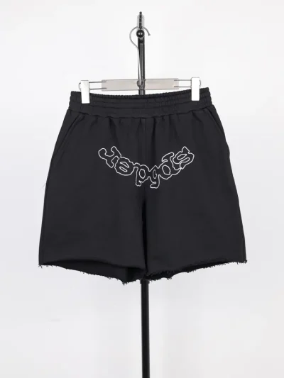 Sp5der Og Logo bestickte Sweatshorts (Schwarz, Grau, Lila)