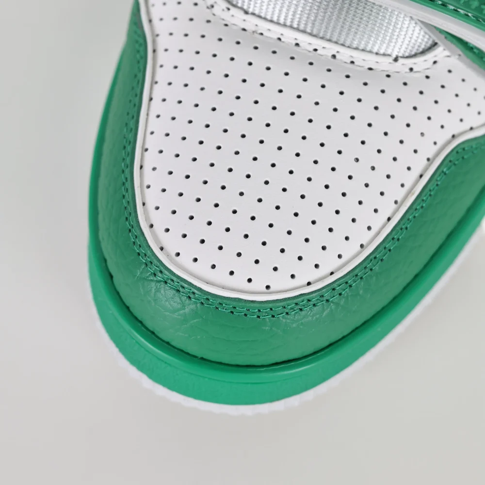 Trainer Modische Low-Top-Sneaker mit runder Spitze und Schnürung Monogramm Denim Grün und Weiß – Bild 9
