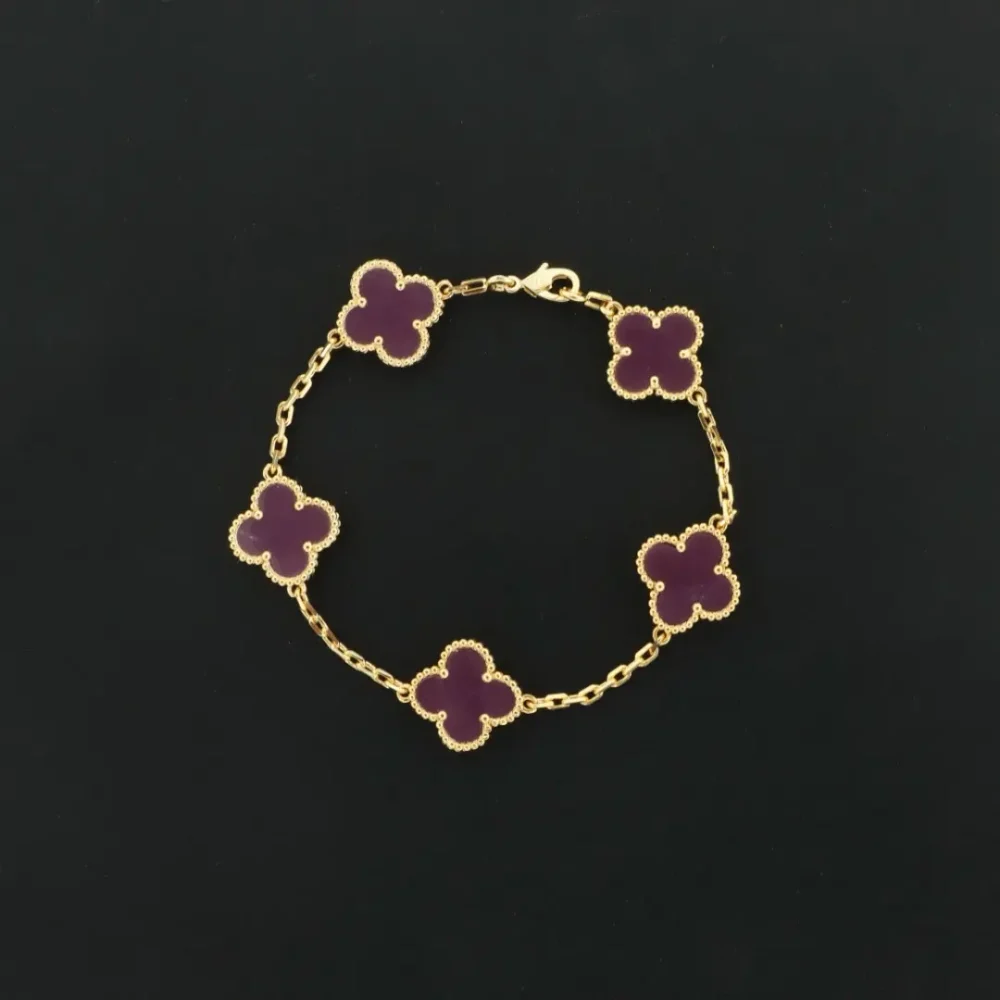 Violettes Blumenarmband in Roségold – Bild 7