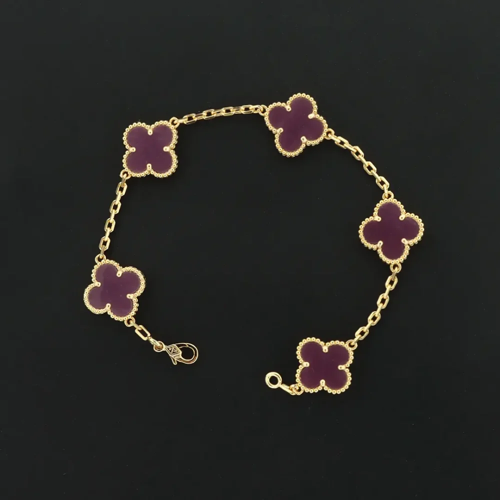 Violettes Blumenarmband in Roségold – Bild 8