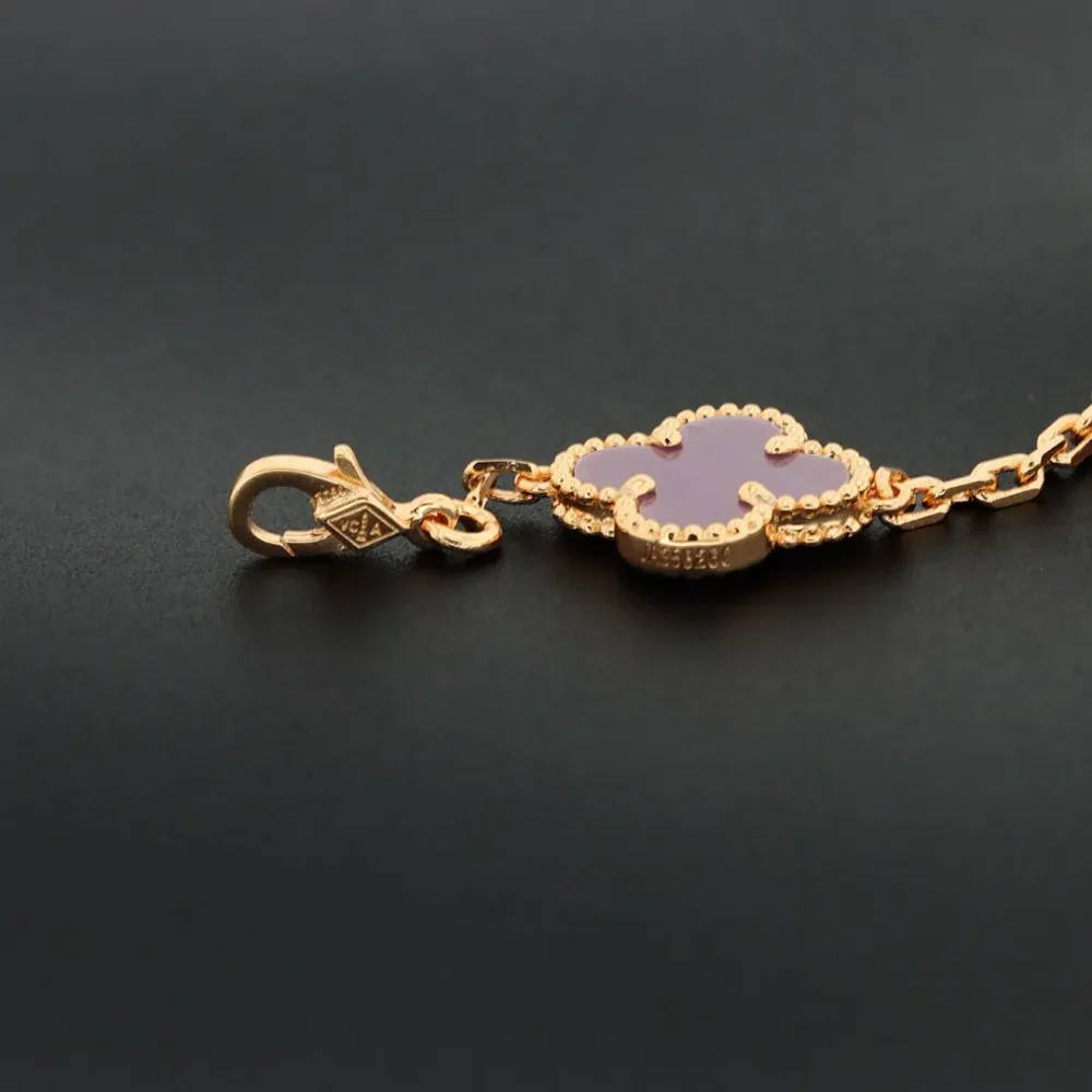 Violettes Blumenarmband in Roségold – Bild 6