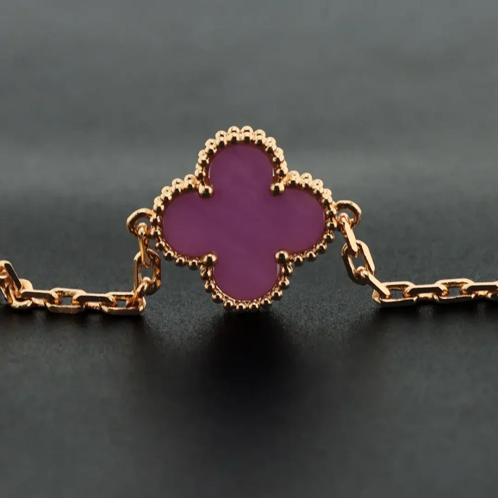 Violettes Blumenarmband in Roségold – Bild 4