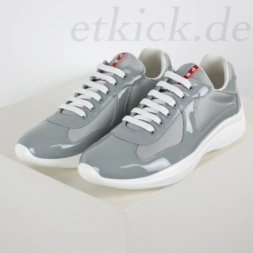 America's Cup Sneakers aus Lackleder-Mix graues Lackleder