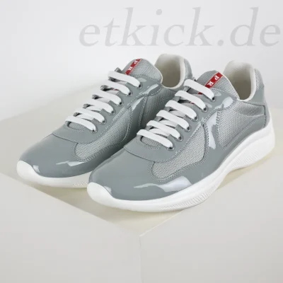 America's Cup Sneakers aus Lackleder-Mix graues Lackleder