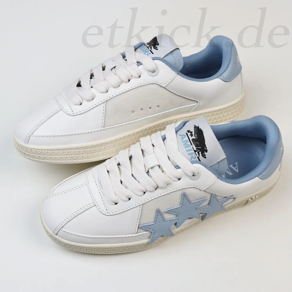 Amiri Pacific Stars Weiß und Blau Low-Top-Sneaker – Bild 7