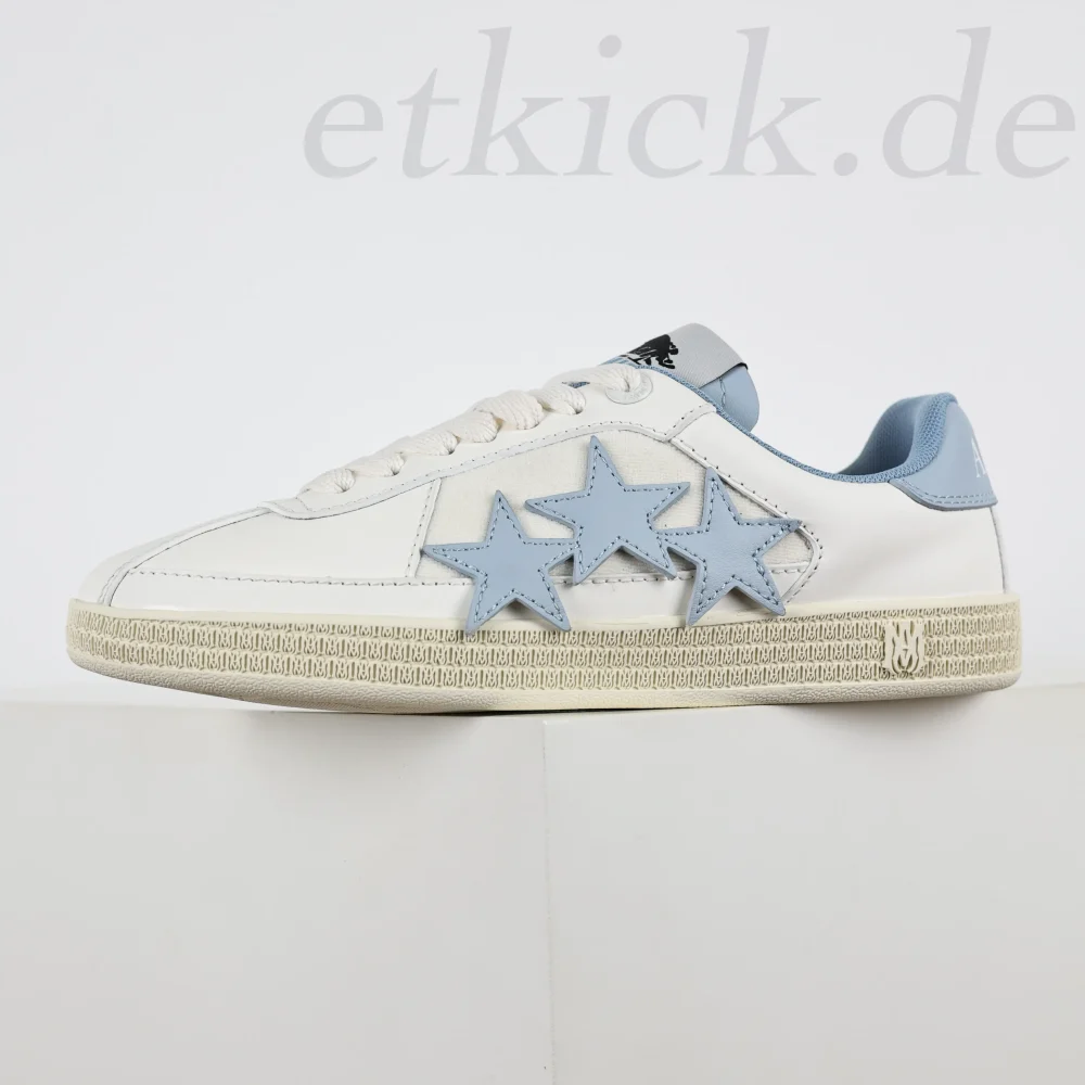 Amiri Pacific Stars Weiß und Blau Low-Top-Sneaker – Bild 4