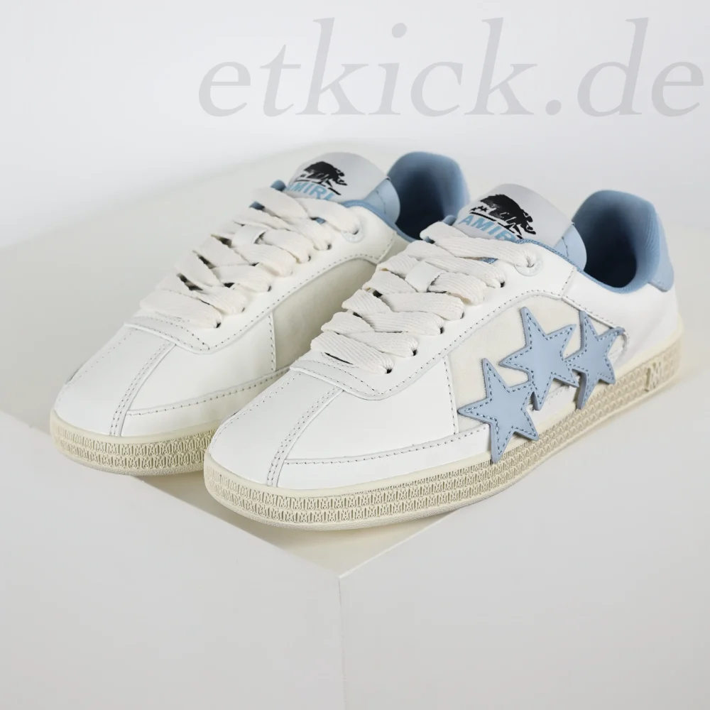 Amiri Pacific Stars Weiß und Blau Low-Top-Sneaker